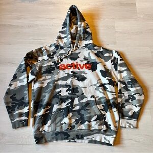 Active Ride Shop Men's Gray Black Camo Hoodie Sweatshirt Size L